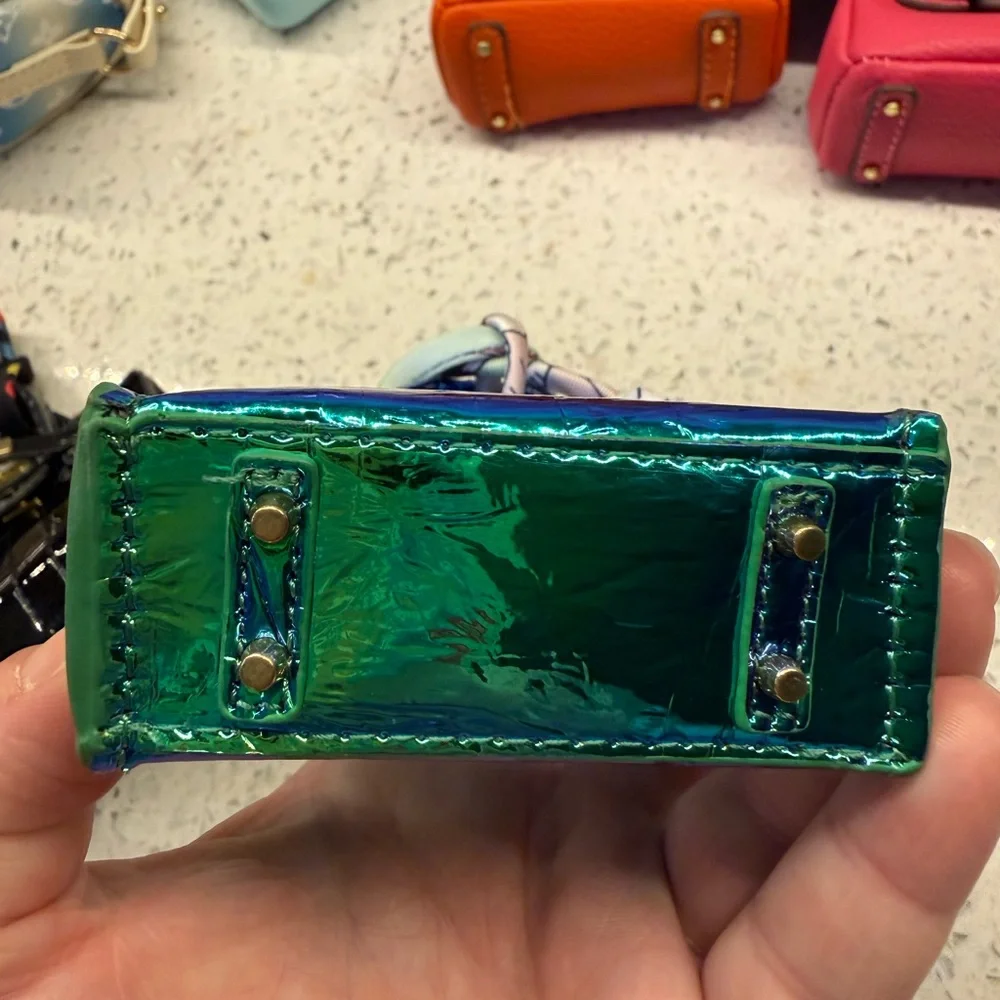 Bundle of 4, Designer Inspired Mini Tote Bags in Beautiful Metallic Colors - Picture 7 of 16